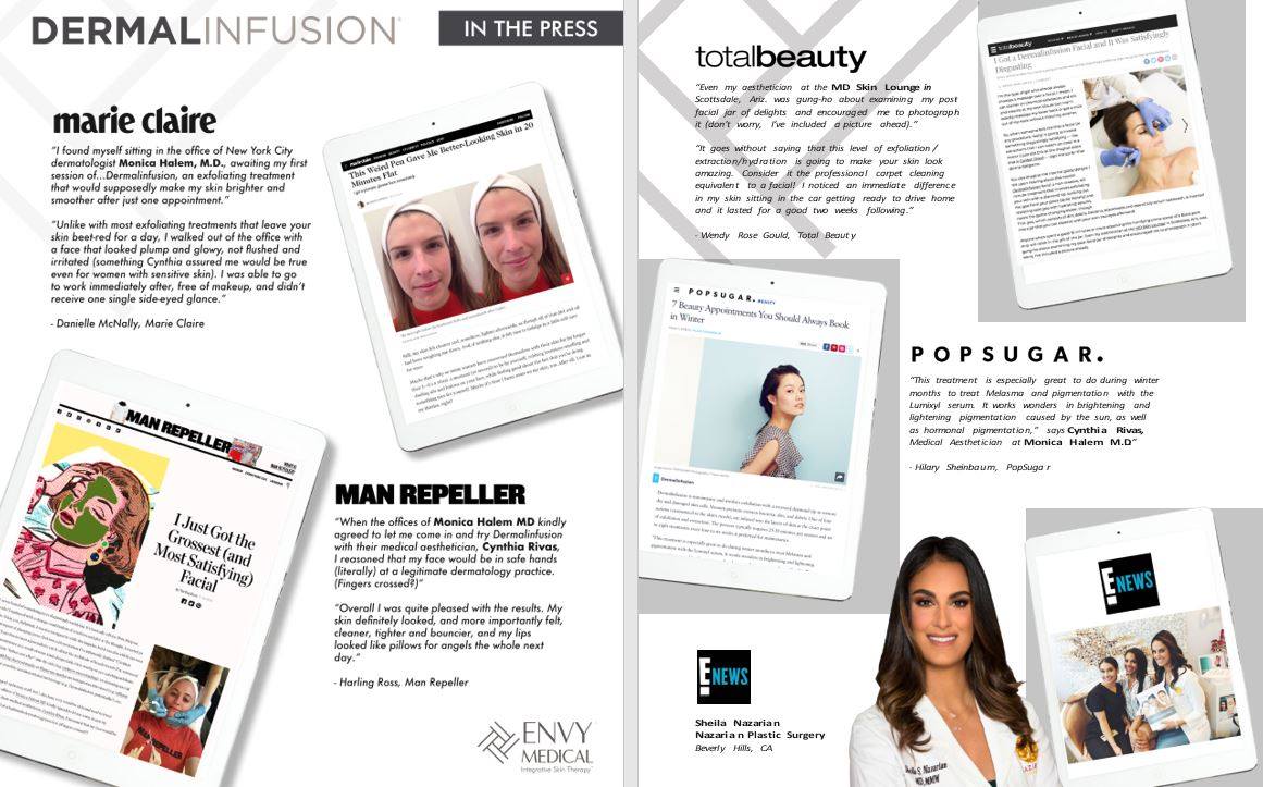 Dermalinfusion used by Celebrities in the Press 